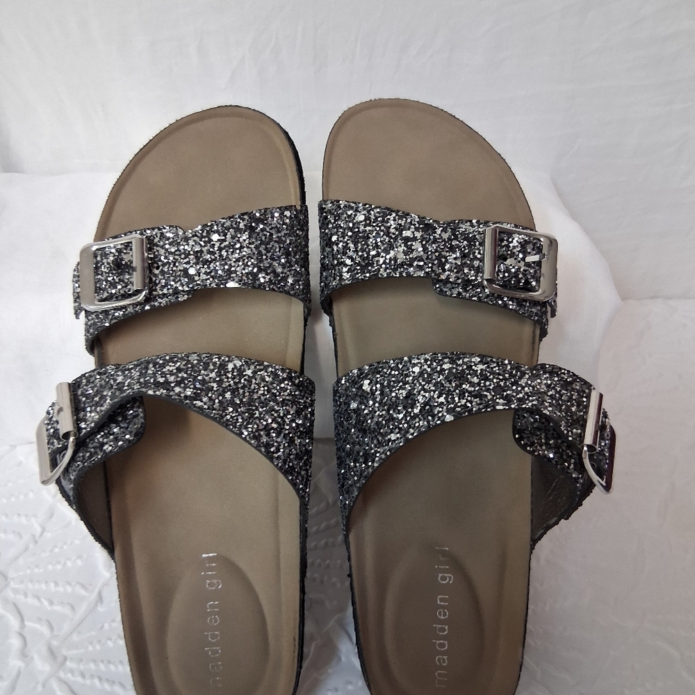 Madden Girl Women's Glitter Sandals - Silver Size 9.5 - Picture 5 of 16